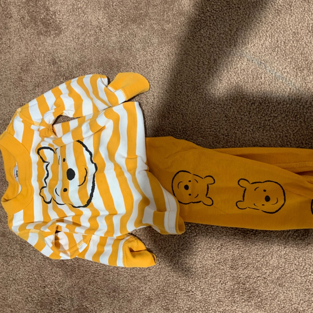 Disney Winnie The Pooh Long John Pajamas In Organic Cotton, size 2